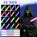 Lightsaber, Metal Duel Light Sabers,4 Sound Fonts,USB Rechargeable Light Swords with Loud Sound, Swing, Blaster,Adults Kids Cosplay Props Birthday Xmas Gift (38.2inch-Red), black hilt