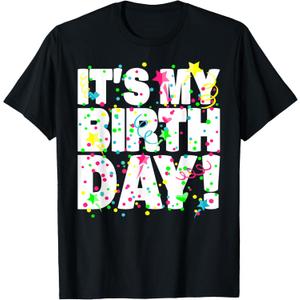It's My Birthday Shirt for Men Women Teens Kids Confetti T-Shirt, S