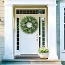 26'' Large Boxwood Wreath for Front Door Artificial Spring Wreath Boxwood Leaves Greenery Outdoor Door Wreaths for Porch Window Home Farmhouse Wall Decor Green Year Round Indoor Outdoor All Seasons