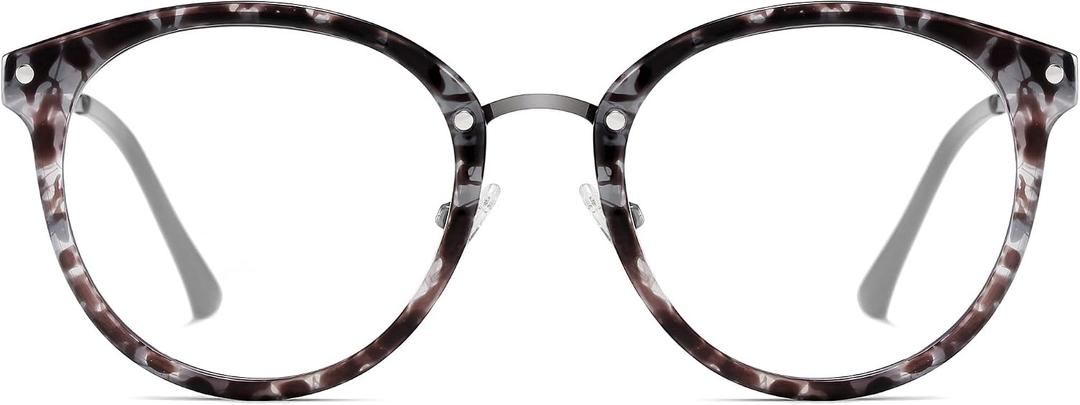 SOJOS Retro Round TR90 Blue Light Reading Glasses Womens Mens Readers Computer Glasses Eyewear Frame SJ9001