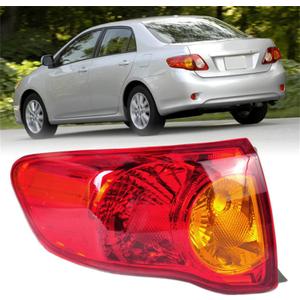 Silscvtt Driver Side Outer Rear Brake Tail Light Assembly Replacement for Toyota Corolla 2009 2010 Red Lens Left Tail Lamp 8156002460 TO2800175