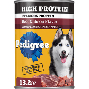 PEDIGREE® HIGH PROTEIN Adult Chopped Beef & Bison Flavor Wet Dog Food