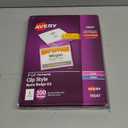 Avery Customizable Name Badges, Clip Style, 3" x 4", Clear Name Tag Holders, White Laser/Inkjet Printable Inserts, 100 Total (74541)