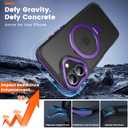 Magnetic Stand Case for iPhone 17, 2-in-1 Magnetic Stand Case & Protective Cover, Military Drop Tested, Anti-Fingerprint Matte Finish for Hands-Free Viewing at Work, Home and Travel, Purple
