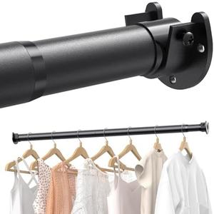 Supforce Closet Rods for Hanging Clothes, 17 to 28 Inches Stepless Adjustable Metal Closet Rod, 1.3 Inches Heavy Duty Clothes Hanging Rod for Closet Wardrobes Laundry RV