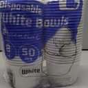 ESSENTIAL Paper Ice Cream Cups, 50pcs 8oz Disposable Dessert Bowls for Hot or Cold Food, Lids Not Included, Paper Snack Containers for Sundae, Frozen Yogurt, Soup (White)