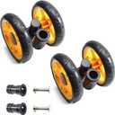 MroMax 2Pcs 4.72 Inch Stroller Wheel Set, 120mm x 25mm Swivel Wheel, for 19mm Circular Pipes, Plastic Swivel Wheel Replacement for Stroller and Pet Stroller Black&Yellow
