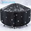 Round Fire Pit Cover for 22-34 Inch Firepit, Heavy Duty Outdoor Patio Fireplace Covers - Waterproof Dustproof Anti UV and Tear Resistant