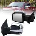 MOFOAP Left Driver Side Mirror Fits 2015-2020 Ford F150 Mirrors with Power, Heated, Puddle Lights, Blind Spot Detection, Turn Signal, Memory, Power Folding, Without Camera Replace FO1320528（18 Pins) Chrome