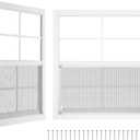 ZHULI 24"×27" Shed Window 2 Pack, Aluminum Large Replacement Window Outdoor, Household Shed Windows with Tempered Glass and Metal Screen, for Outside Shed Basement Greenhouse Barn Garage Cabin