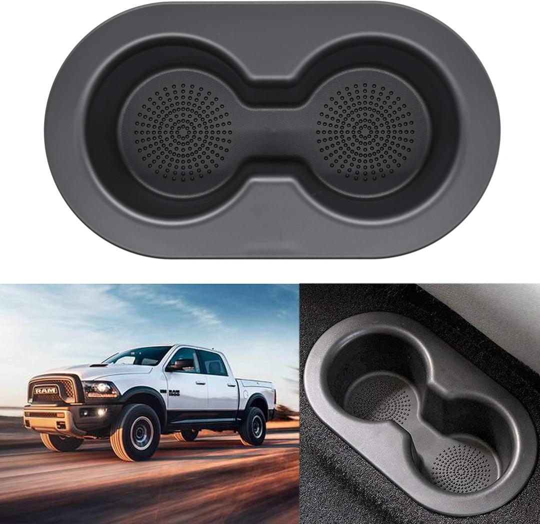 FOKES Cup Holder for 2002-2019 Dodge Dakota Ram 1500 2500 3500 4500 5500 Black Rear Seat Drink Dual Cup Holder 5HD65DX9AC