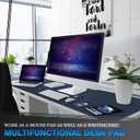 K KNODEL Large Office Leather Desk Mat, Mouse and Keyboard Pad, Computer and Laptop Mat, Desktop Protector and Cover, Writing Pad and Blotter (47.2"x23.6", Dark Blue)