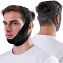 NOIKO Anti Snoring Chin Strap Adjustable, High Elasticity Traceless Chin Strap for Sleeping, Effective Anti Snoring Device, Snore Stopper Breathable and Durable for Adult (Black, M)