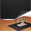 Dog Crate Mat, 24 in X 36 in Dog Playpen Mat Rubber Kennel Mat Extra Large Liner for Under Dog Crate Cages, Absorbent Urine, Puppy Pee Pad Reusable Washable Floor Protector Waterproof Non-Slip Black