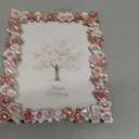5x7 Pink Floral Picture Frame Unique Memorial Photo Frame with Glass Front, Tabletop Display & Wall Hanging, Gift for Mom and Women
