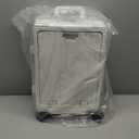 UrbanExplorer 20 Inch Carry On Luggage TSA Approved, Aluminum Frame Zipperless Luggage Carry On with Compartment for Short Trips, ABS+PC Hard Shell Suitcases with Spinner Wheels, White