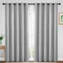 Yakamok Blackout Curtains Room Darkening Thermal Insulated Window Panels,Solid Grommet Top Drapes for Bedroom/Living Room(70Wx84L, Light Grey, 2 Panels)