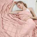 Weighted Blanket for Adults 12lbs, 48"x72", Twin Full Size Cooling Heavy Throw Blanket for 110-130lbs, Microfiber Soft Thick Big Blankets Weighted Comforter Gift for Sleeping, Pink