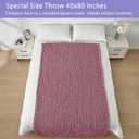 Bigacogo Chunky Knit Throw Blanket for Couch, 40x80 inches, 100% Hand Knitted with Thick Jumbo Chenille Yarn, Cozy Soft Large Rope Knot Cable Crochet Blankets for Sofa Bed Living Room, Burnt Rose