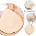 Seamless Post-Surgery Bra for Women, Pocket Mastectomy Bras for Breast Prosthesis with Cotton Breast Forms Set, Size 42 (Beige)