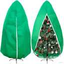 Upright Christmas Tree Storage Bag, Tapered Christmas Tree Cover for 9 FT Artificial Tree Standing with Ornaments, Tear Resistant Holiday Assembled Xmas Tree Bag with Zipper and Drawstring (Green)