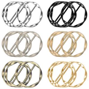 18Pcs Shirt Ties Clips for Women Silk Scarf Ring Clip T-Shirt Buckle Ring Clip Metal Round Circle Clip Clothes Clip Rings Buckle Clip for Hat, Belt,Scarves,T-Shirt (6-Colors)