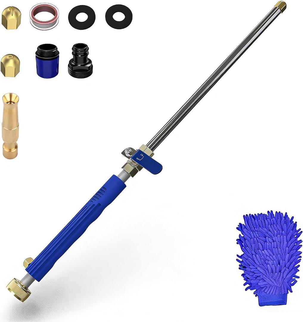 AgiiMan Jet Nozzle High Pressure Hose Nozzle for Garden Hose Power Washer Wand, 2-in-1 High Pressure Washer with 2 Different Nozzles and Hose Quick Connectors for Car Washing, Garden Cleaning, Patio
