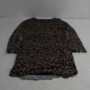 Women's Plus Size Leopard Mesh Mini Dress Bell Sleeve Boat Neck Y2K Bodycon Dresses (Multicolor) 3XL