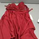 Daiwor Kout Satin Nightgown for Women Sexy Lace Slip Dress Butterfly Lingerie Babydoll Dress Silk Nighties Backless Pjs Wine Small