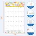 SUNEE 2026 Wall Calendar Extra Large 17"x27", 21 Month Calendar (Ends December 2027), Vertical Large Monthly Calendar 2026-2027 for Wall, Seasons Color