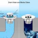 LEKEYE Tub Stopper | Shower Drain Hair Catcher | Pop-up Drain Stopper with Strainer | Bathroom Bathtub Plug | Drain Protector for 1-1/2 to 1-3/4" Bath Drain Hole (Silver)