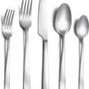 40 Piece Silverware Set Service for 8, EIUBUIE Premium Stainless Steel Cutlery Set, Matte Finish Flatware Sets Durable Solid, Modern Kitchen Tableware Eating Utensil Sets Include Spoons Forks Knives