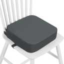 Toddler Booster Seat for Dining Table, 4" Kids Booster Seat for Kitchen Chair with Non-Slip Bottom, Portable Detachable Washable Increasing Cushion with 2 Adjustable Straps (Grey)