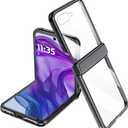 for Motorola Razr 2024 Case with Hinge Protection, All-Inclusive Crystal Clear Case with Integrated Screen Protector Scratch-Resistant Slim Protective Cover for Motorola Razr 2024 Black