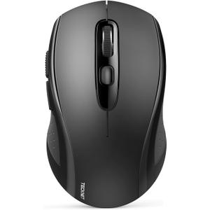 TECKNET Wireless Bluetooth Mouse for Laptop, 2.4G USB-A Silent Wireless Computer Mouse, 5-Level Adjustable 4000 DPI, Portable Mice with Receiver & 6 Buttons, 18 Months Battery Life (NOT USB-C)