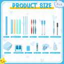 128 Pcs Middle High School Supply Kit for Student Girl Back to School Supplies Bundle Essential Stationery Stuff Set Include Calculator Notebooks Compass Folder Pen Stapler and More (Blue)