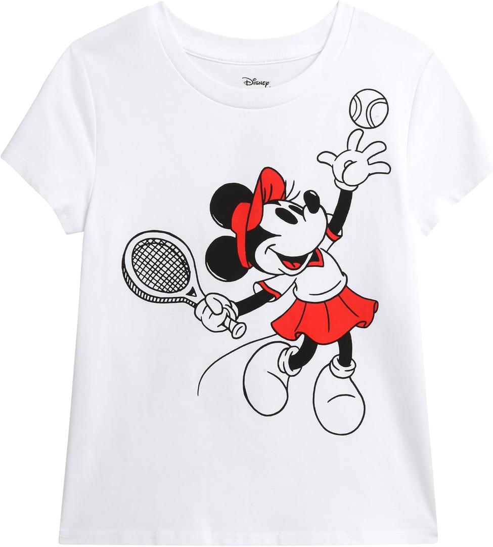 Disney Girls Shirts - Minnie Mouse Lilo and Stitch Angel Long Sleeve or Short Sleeve Graphic Tees for Girls (Sizes: 13-14) (White)