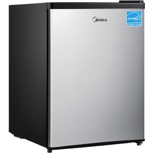 Midea WHS-87LSS1 Refrigerator, 2.4 Cubic Feet, Stainless Steel