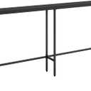 63" Console Table,Modern Narrow Long Sofa Table Behind Couch,Skinny Entry Table with Black Metal Frame for Living Room, Hallway,Classic Black