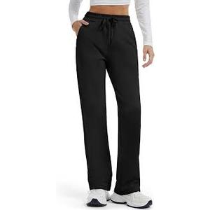 Tall Womens 32"/34"/36" Inseam Fleece Lined Sweatpants Straight Leg Thermal Casual Lounge Sweat Pants, Medium