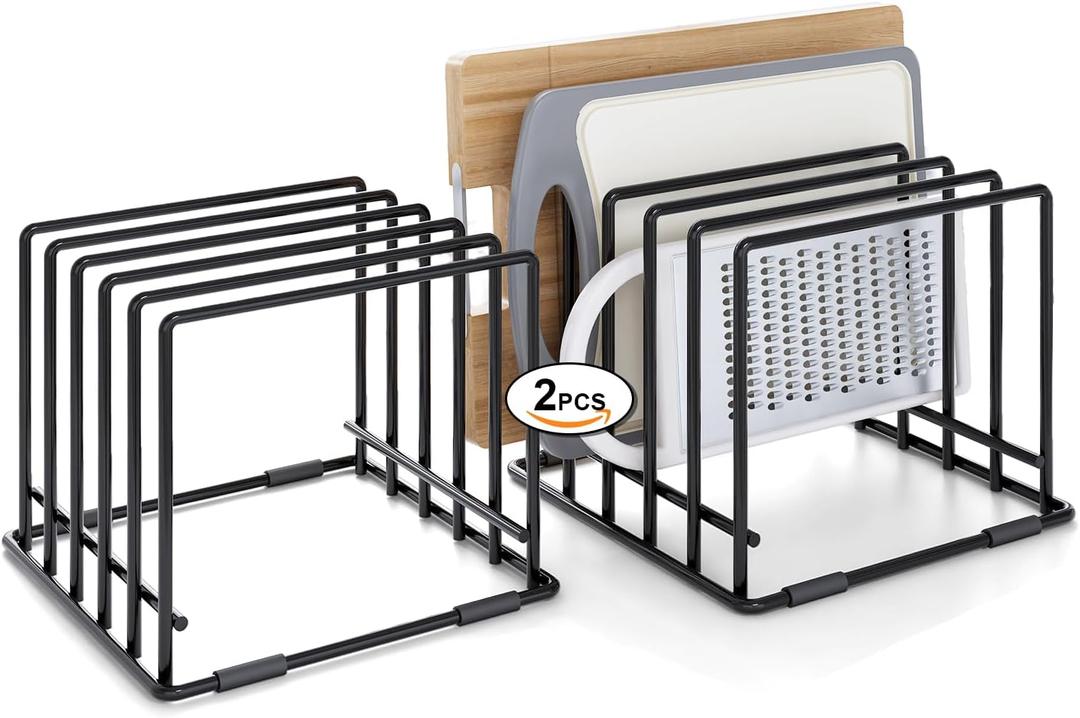 2-pack 5-slot baking storage scratch-resistant cookie tray organizer with anti-slip frame for kitchen cabinet - portable and dust-resistant