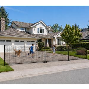40FT x 5FT Tall Driveway Safety Net, Retractable Driveway Guard Net to Stop Balls & Basketballs, Outdoor Guard Gate for Kids Safety, End of Driveway Ball Stopper