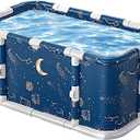 Simcat 45" Large Portable Foldable Bathtub Adult, Separate Family-Friendly SPA Therapy Tub Soaking, Hot SPA & Ice Bath Tub(45.3x21.6x16.7)