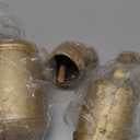 Set of 4 Rustic Cow Bells, Vintage Gold Christmas Large Bells with Jute Rope, Door Hanging Iron Wind Chime Cowbells for Home Decor, Outdoor and Wall Decor (Design 03)