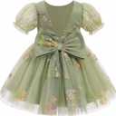 ODASDO Toddler Girls Party Dress Butterfly Birthday Outfit Rainbow Tulle Tutu Princess Dresses with Bowknot Headband