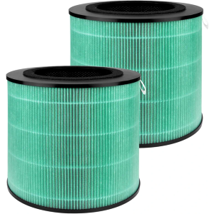 2 Pack MK08W MK09W Air Filter Replacement Compatible with MK08W MK09W Air Purifier, 4-in-1 High-Efficiency HEPA Air Filter- Pet Dander Version,Green