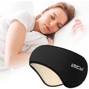 Sleep Mask & Earmuffs for Sleep - 2 in 1 Eye & Ear Mask, Comfortable & Soft for Side Sleepers (Black)