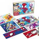 Spin Master Games, Marvel Spidey and His Amazing Friends Puzzles 7-Pack, Jigsaw Kids Puzzles with Sliding Wood Storage Box, Spiderman Toys, for Kids Ages 4 & Up