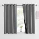 NICETOWN 100% Blackout Curtain with Black Liners, Thermal Insulated Full Blackout 2-Layer Lined Drape, Noise Cancellation Window Drapery for Dining Room (Silver Grey, 1 Panel, 46-inch W by 54-inch L)