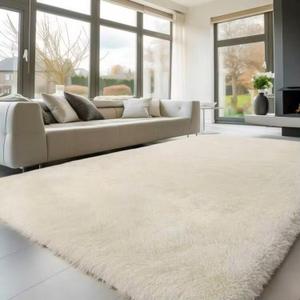 FAMVAL Large Size Plush Rugs Big Fluffy Area Rug Non-Slip Soft Shaggy Carpet Mats For Livingroom Bedroom Nursery Home Decor Cream 9x12